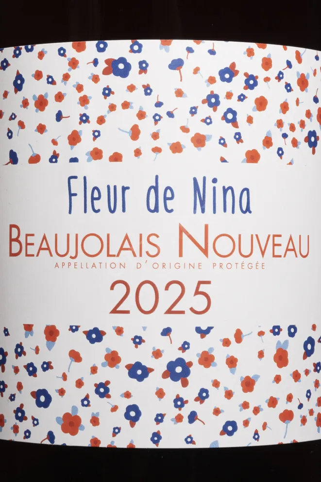 Этикетка Francois Martenot Fleur de Nina Beaujolais Nouveau AOC 2025 0.75 л