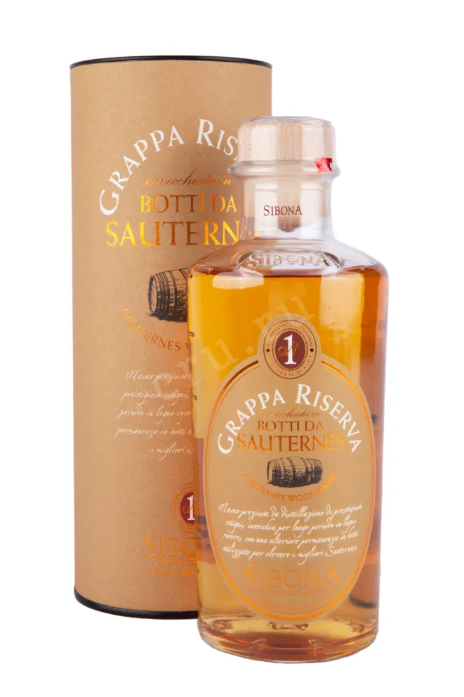 Граппа Sibona Riserva Sauternes Wood Finish in tube  0.5 л