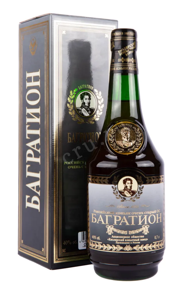 Коньяк ККЗ Багратион ОС 20-летний зеленый графин в подарочной коробке  0.7 л