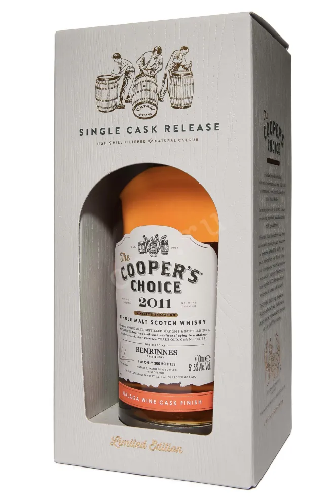 В подарочной коробке The Cooper's Choice Benrinnes Malaga Wine Cask Finish in gift box 2011 0.7 л