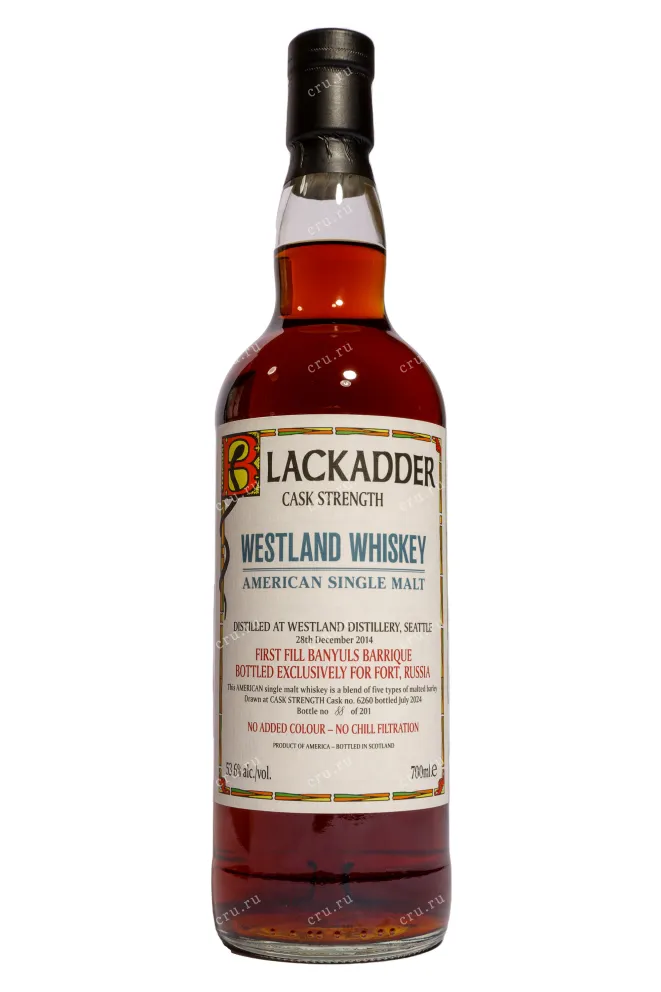Бутылка Blackadder Westland First Feel Banyuls Single Malt in gift box 0.7 л