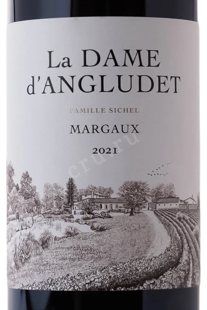 Этикетка Chateau Angludet La Dame d'Angludet Margaux 2021 AOC 2021 0.75 л