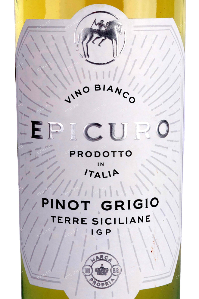 Этикетка Pinot Grigio Terre Siciliane Epicuro 2021 0.75 л