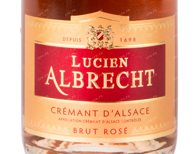 Этикетка игристого вина Cremant d`Alsace Lucien Albrecht Brut Rose 0.75 л