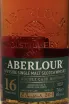 Этикетка Aberlour 16 years in a tube 0.7 л