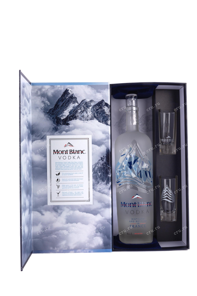 В подарочной коробке Mont Blanc gift box with 2 shots 1 л