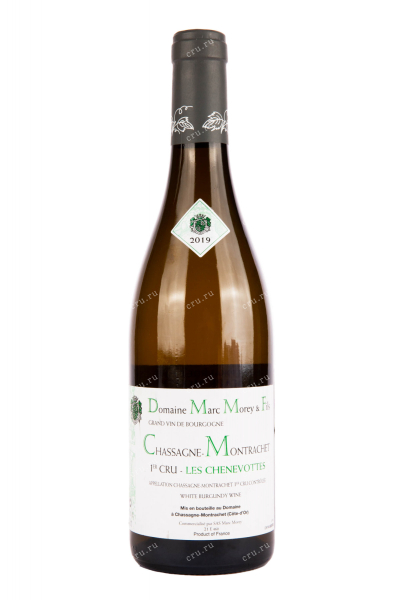 Вино Marc Morey Chassagne-Montrachet 1-er Cru Les Chenevottes 2019 0.75 л
