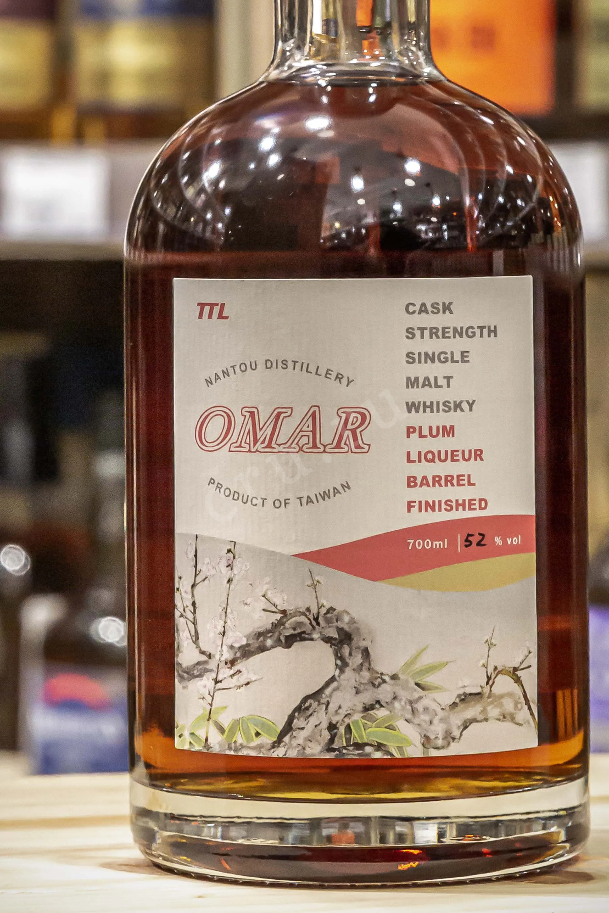 Omar Cask Strength Single Malt Plum Liqueur Barrel Finish in gift