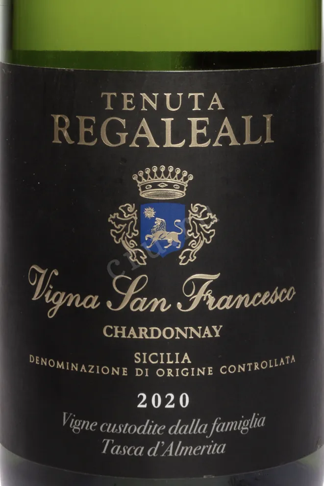 Этикетка Tenuta Regaleali Chardonnay Vigna San Francesco 2020 0.75 л