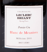 Этикетка игристого вина Leclerc Briant Blanc de Meuniers Premier Cru Brut-Zero 0.75 л