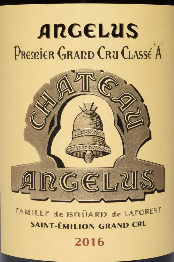 Этикетка Chateau Angelus Premier Grand Cru Claas A Saint-Emilion Grand Cru AOC 2016 1.5 л