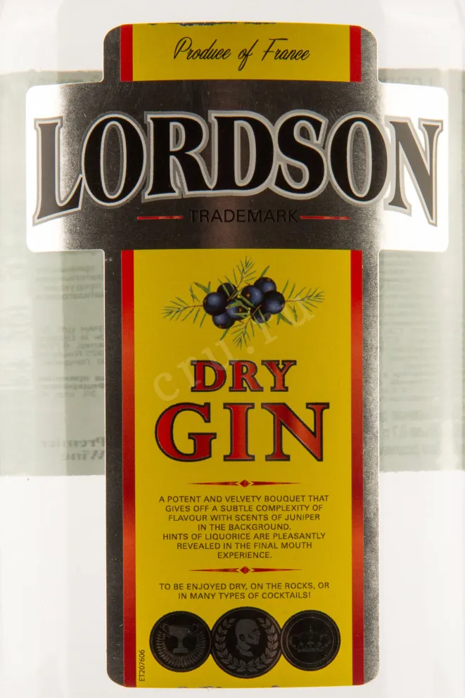 Этикетка Lordson 0.7 л