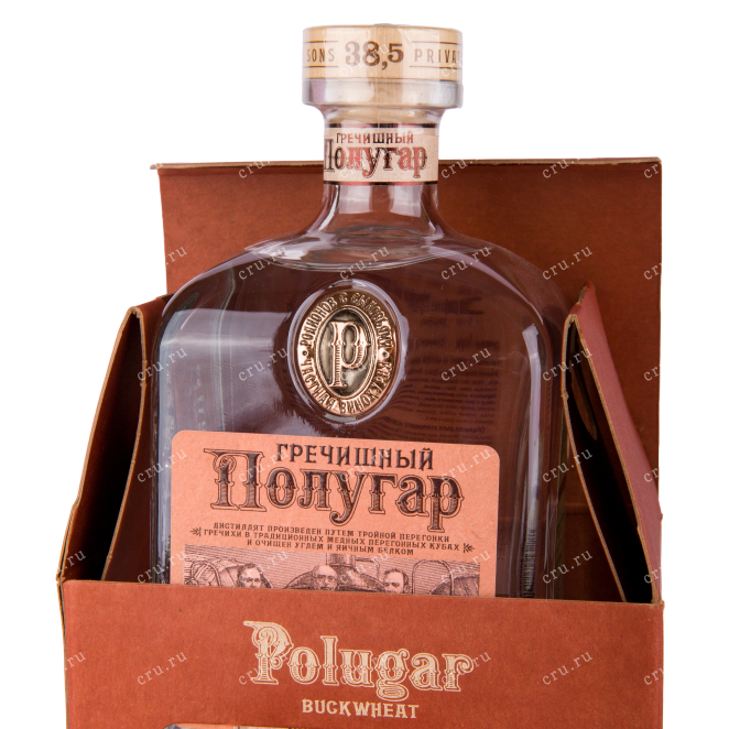 Бутылка водки Polugar Buckwheat with gift box 0.75 в подарочной упаковке