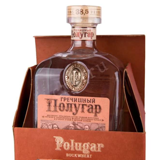 Бутылка водки Polugar Buckwheat with gift box 0.75 в подарочной упаковке