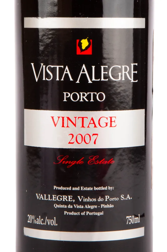Этикетка портвейна Виста Алегре Винтаж 2007 0.75 л