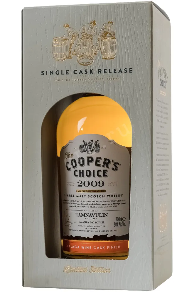 В подарочной коробке Виски шотл сол Зе Куперс Чойс Тамнавулин Сингл Молт Скоч Виски Малага Вайн Каск Фин 50% 0,7л п/у Вел 2009 0.7 л