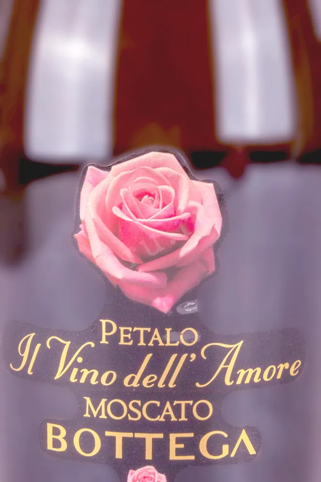 Этикетка Petalo Moscato Bottega in gift box  0.75 л