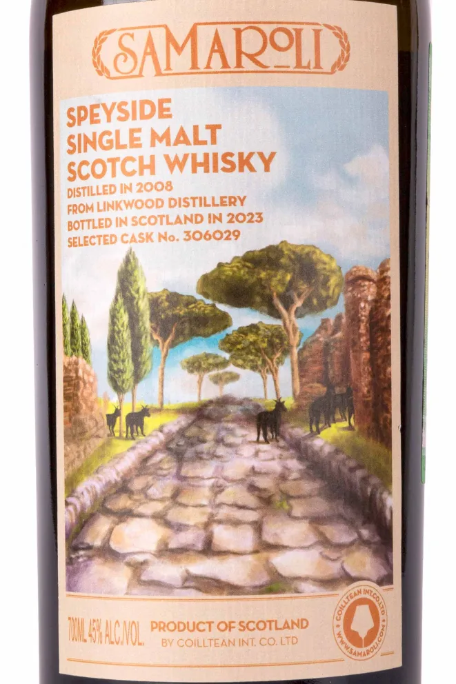 Этикетка Samaroli Linkwood in gift box 0.7 л