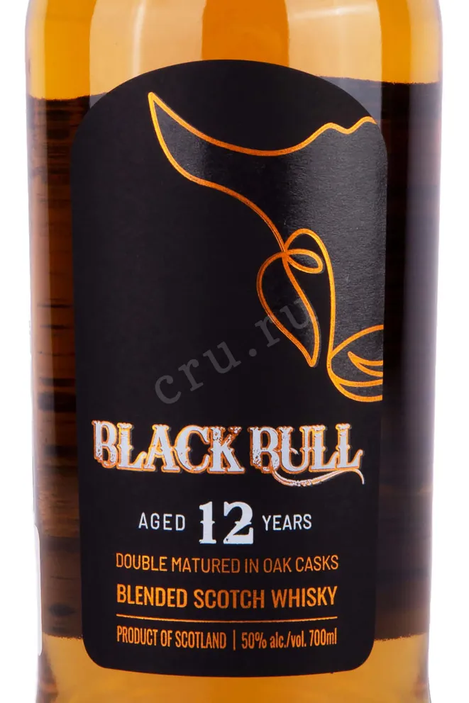 Этикетка Black Bull 12 years in gift box 0.7 л