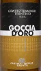 Этикетка Goccia D'Oro Gweurztraminer Trentino DOC 2023 0.75 л