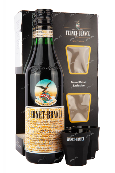 Ликер Fernet Branca, gift box with 2 shots  0.5 л