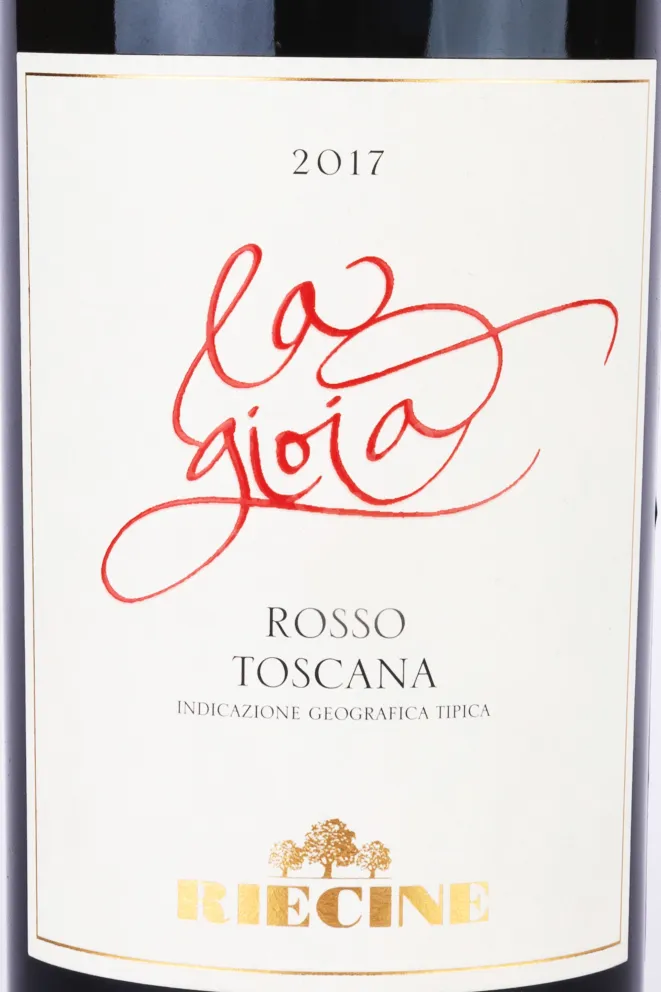 Этикетка La Gioia Riecine wooden box 2017 0.75 л