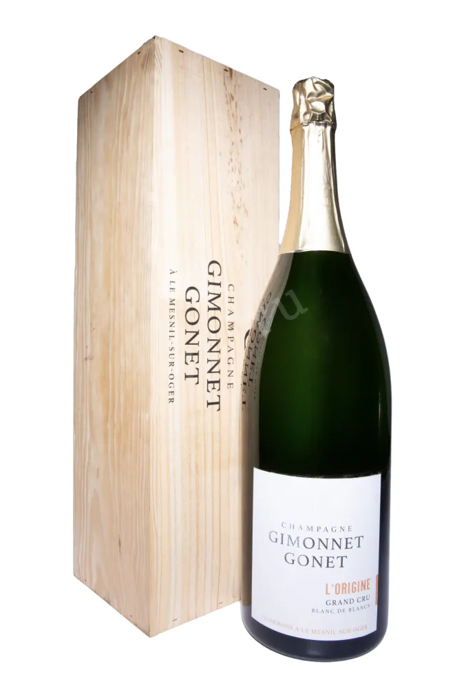Шампанское Gimonnet Gonet L'Origine Blanc de Blancs Grand Cru in wooden box 2021 3 л
