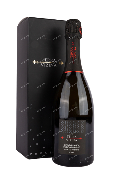 Игристое вино Prosecco Superiore Conegliano Valdobbiadene Extra Dry Terra Vizina in gift box 2021 0.75 л