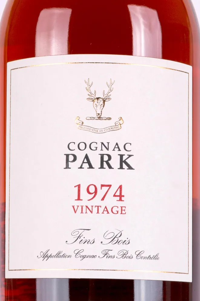 Этикетка Park Vintage Fins Bois in wooden box 1974 0.7 л