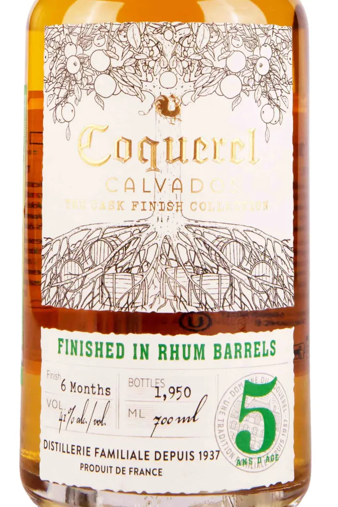 Этикетка Coquerel Rum Finish 5 years in gift box 0.7 л