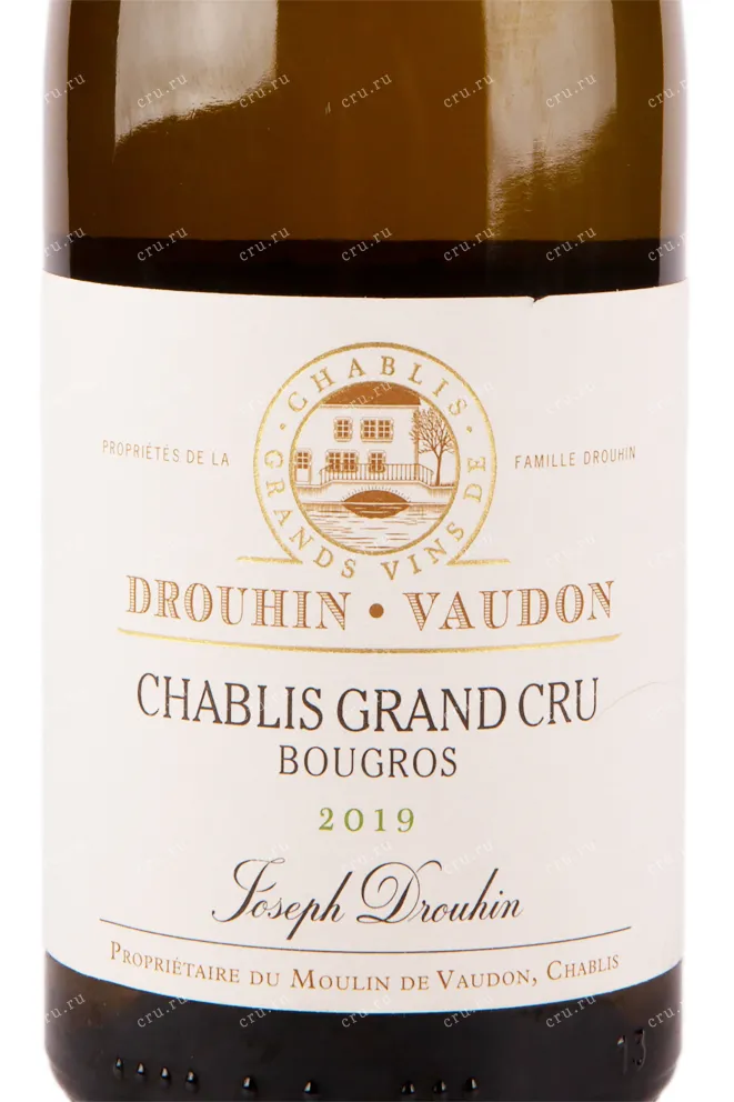 Этикетка вина Chablis Grand Cru Bougros 2019 0.75 л
