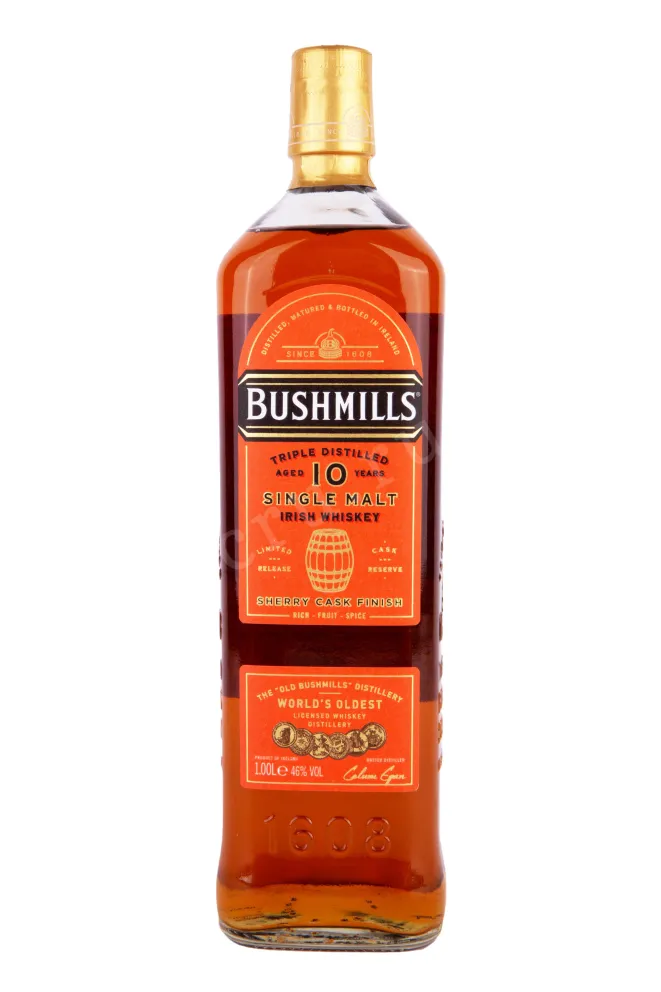 Бутылка Bushmills Single Malt 10 years Sherry Cask Finish in tube 1 л