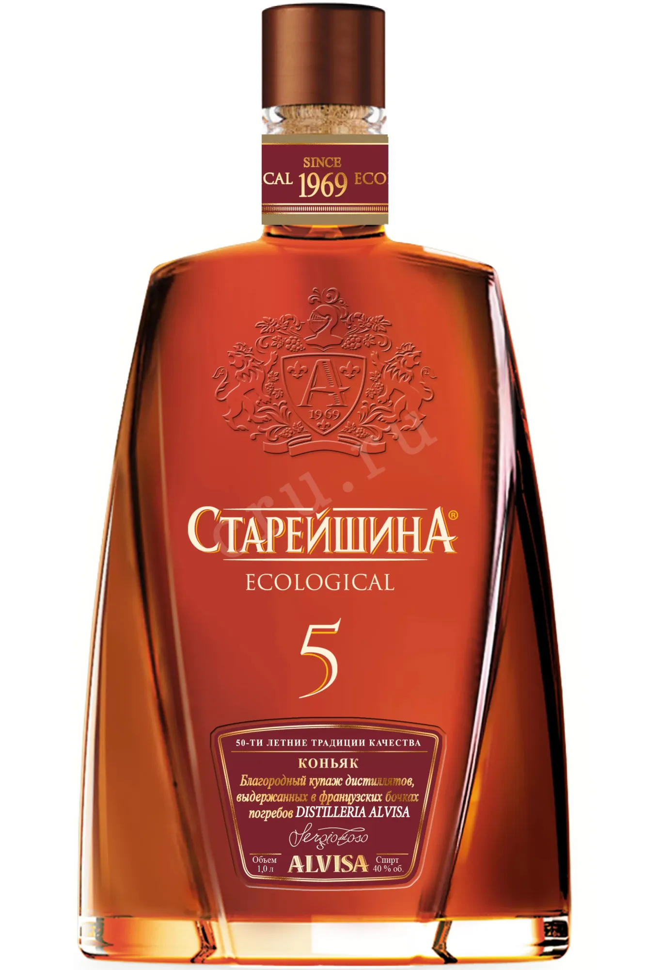 Фото — Коньяк Старейшина КВ 5 лет  1 л