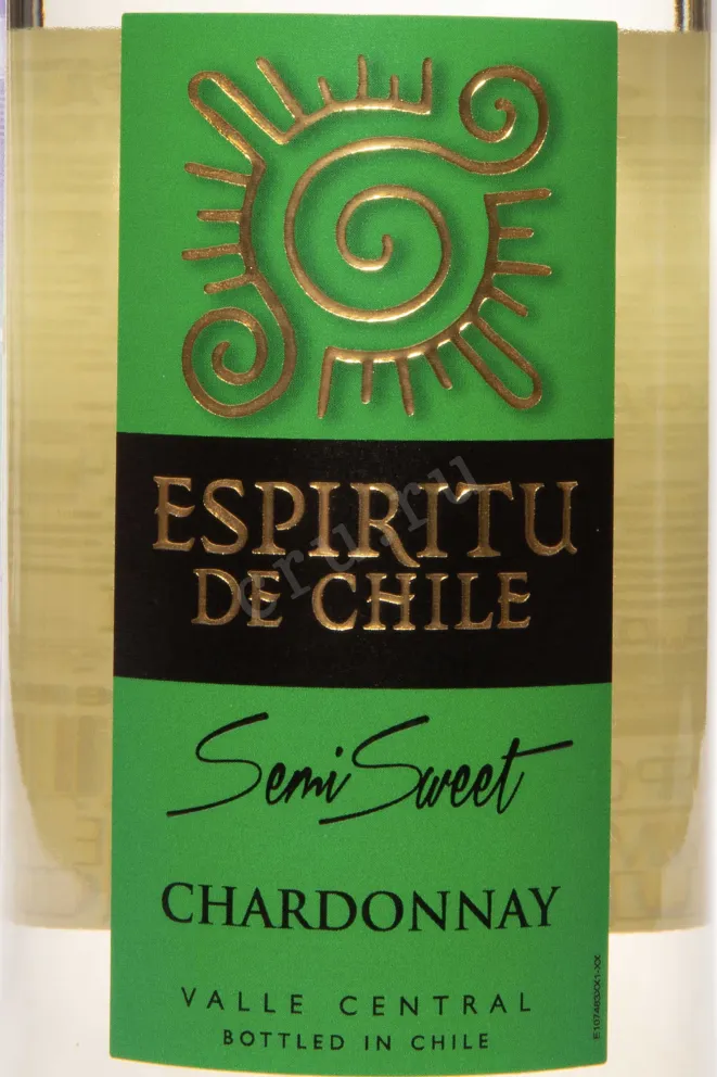 Этикетка Espiritu de Chile Chardonnay 2024 0.75 л
