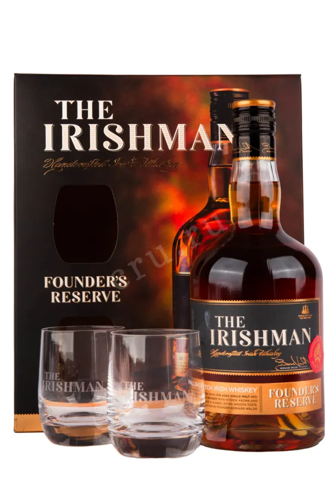 Виски The Irishman Founders Reserve 7 years in set with 2 shots  0.7 л
