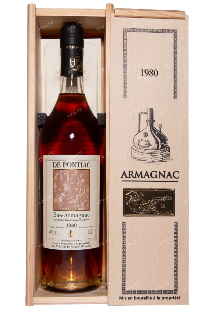 В деревянной коробке De Pontiac Bas-Armagnac in wooden box 1980 0.7 л