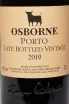 Этикетка Osborne LBV 2019 0.75 л