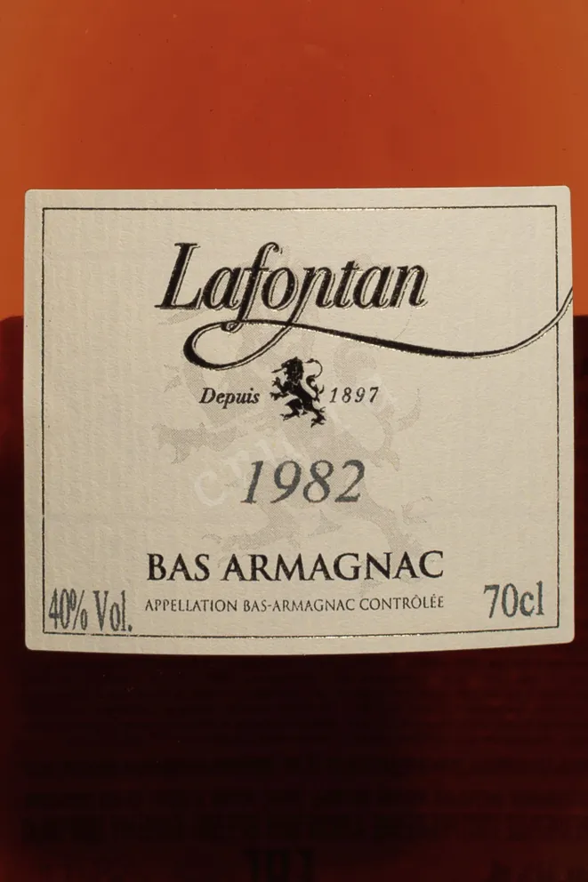 Этикетка Lafontan 1982 0.7 л