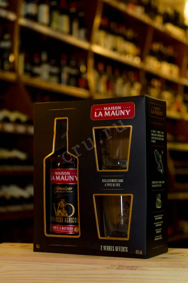 В магазине Крю Профи La Mauny Vieux Agricole VO in gift box with glasses 0.7 л