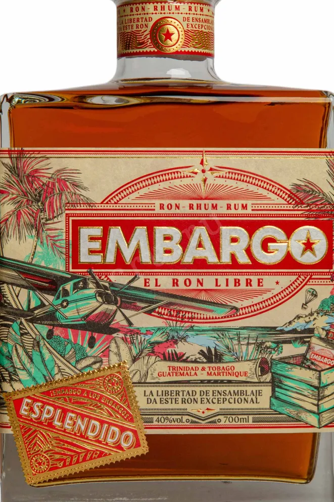 Этикетка Embargo Anejo Esplendido gift box 0.7 л