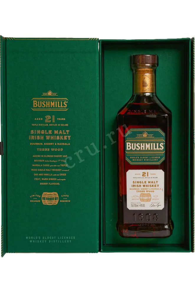 Виски Bushmills 21 Years Single Malt in gift box  0.7 л