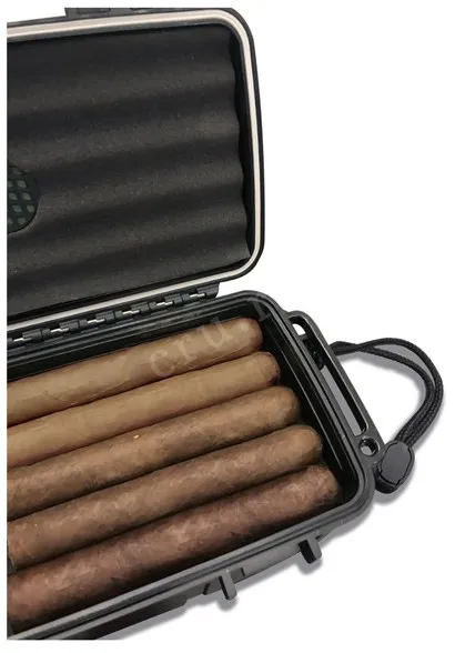 Humidor Aficionado Travel Cigar Safe Black 5 Cigars