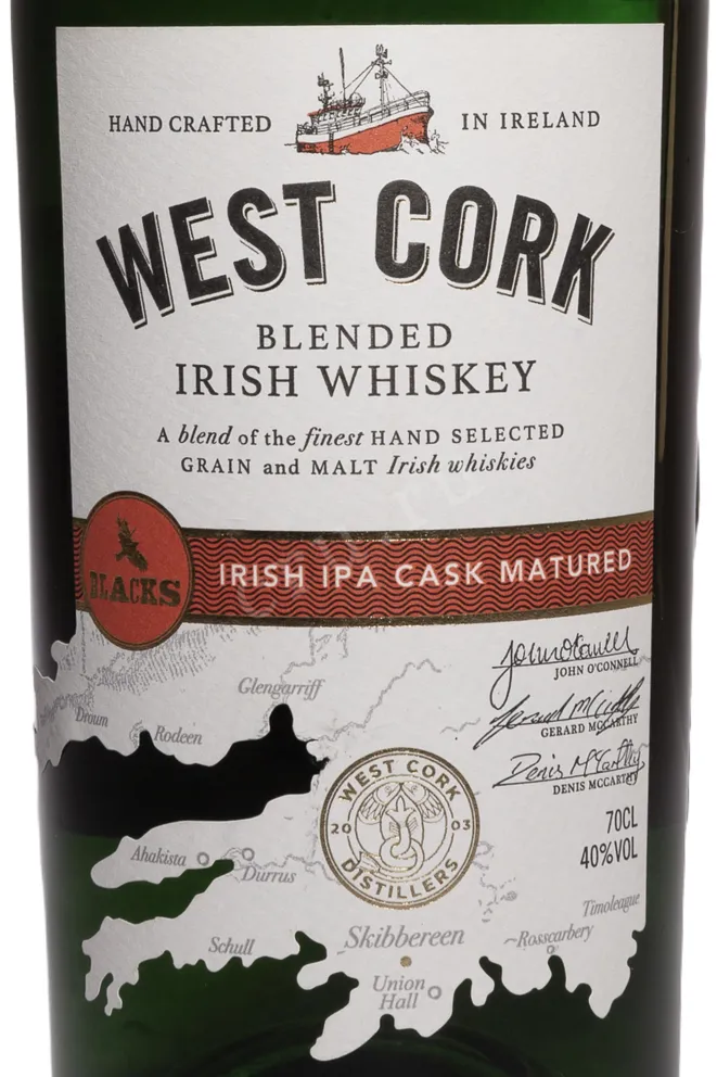 Этикетка West Cork IPA Cask Matured 0.7 л