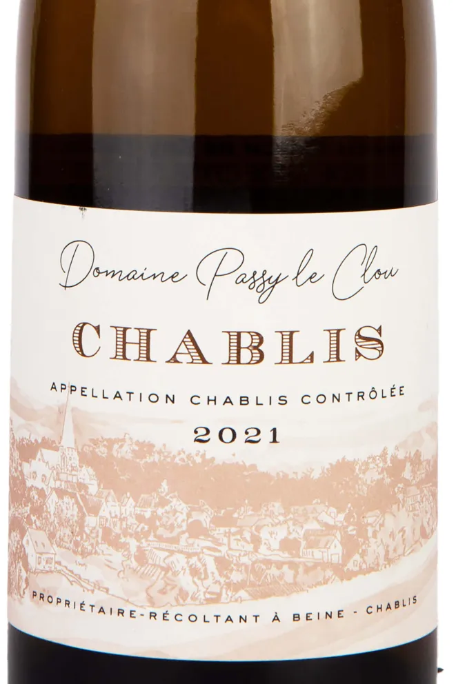 Этикетка Domaine Passy le Clou Chablis 2021 0.75 л