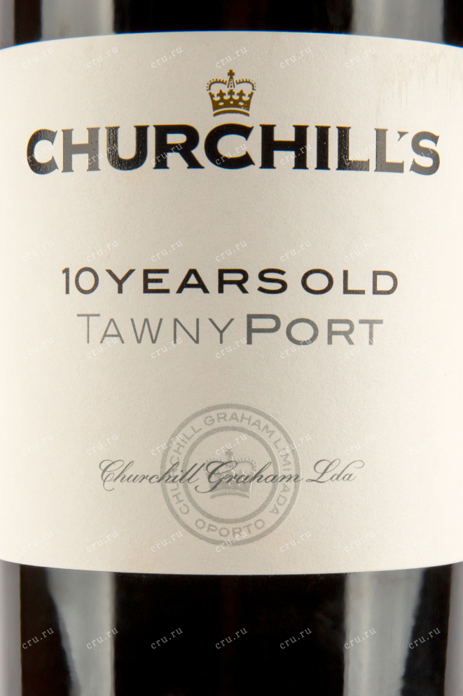 Этикетка портвейна Churchills Tawny 10 years 0,5