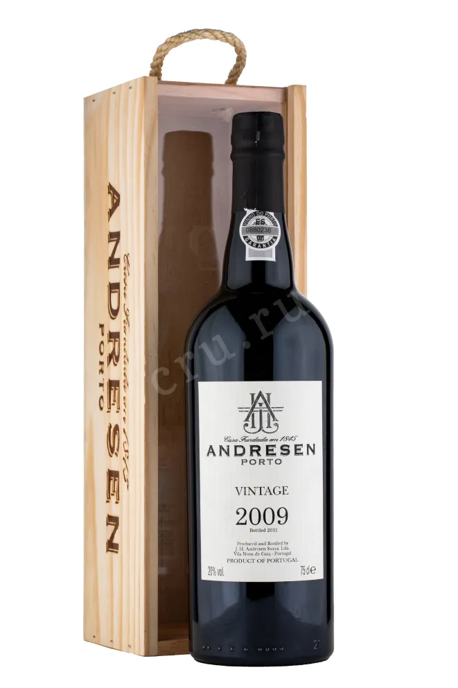 Бутылка в коробке портвейна Андресен Винтаж 2009 0.75 л