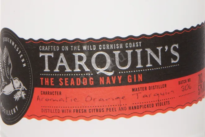 Этикетка Tarquin's The Seadog Navy Gin 0.7 л