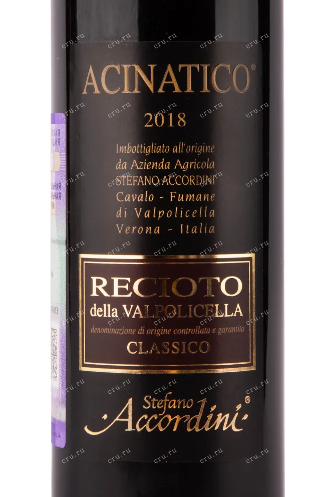 Вино Recioto della Valpolicella Classico Acinatico 2019 0.5 л