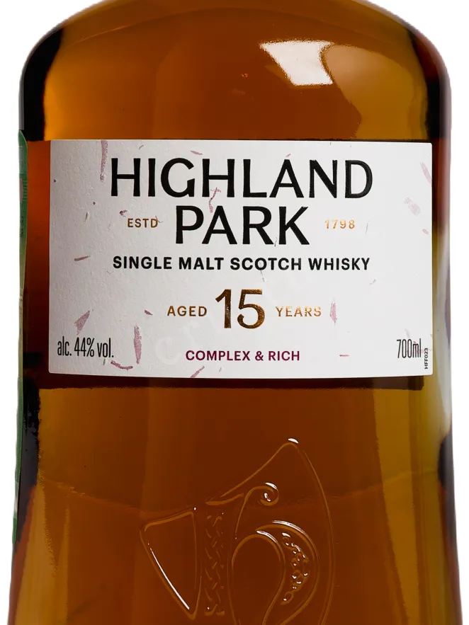 Этикетка Highland Park 15 years in gift box 0.7 л