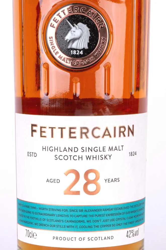 Этикетка Fettercairn 28 Years Old gift box 0.7 л